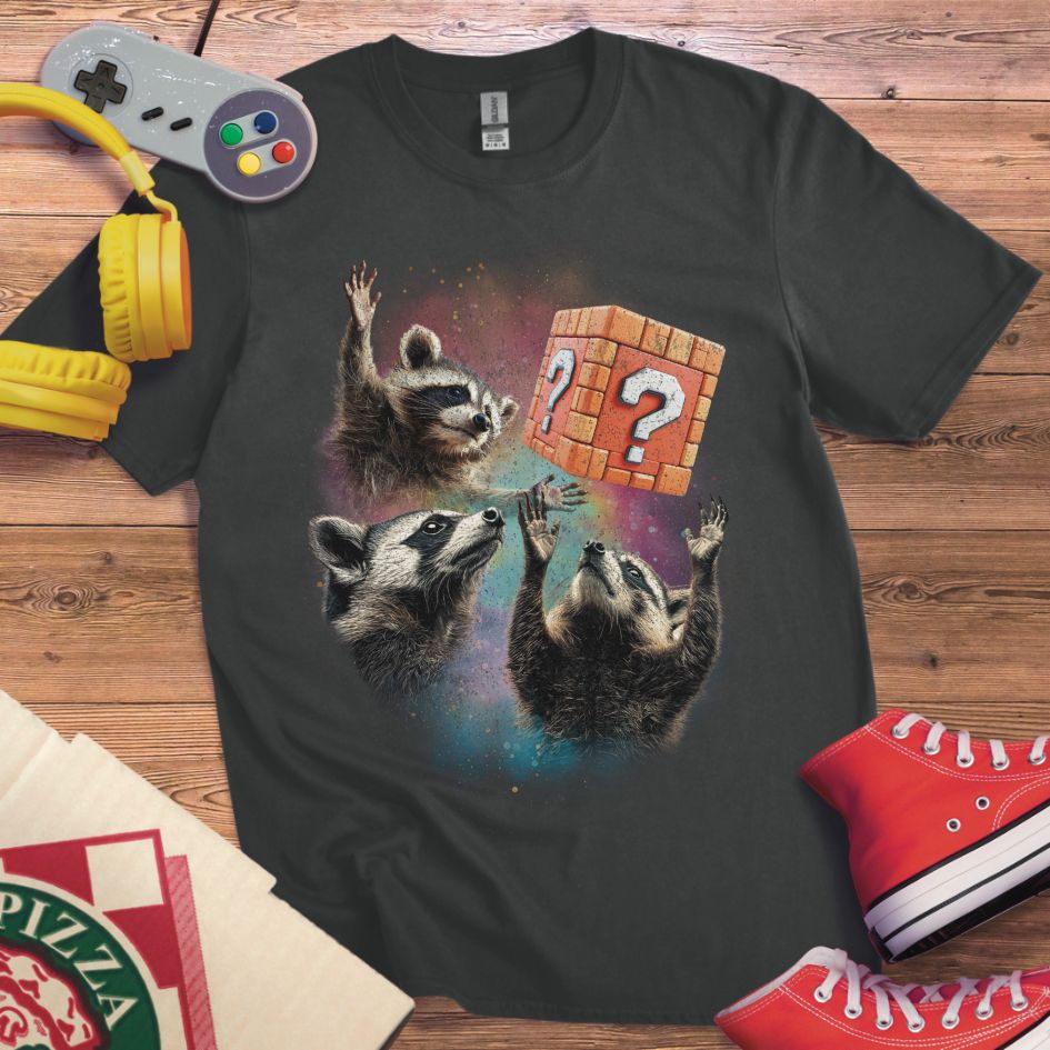 3 Raccoons Question Box T-Shirt